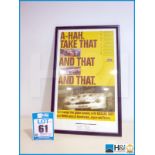 Framed Ford Racing poster. Original. Appx 15in x 26in. 'Ford swept the globe Sunday with NASCAR, CAR