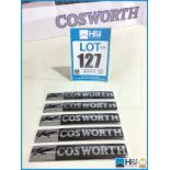 5 off Cosworth Khan enamel steel boot lid badges -- MC:N/A CILN:N/A