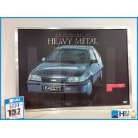 Large metal framed Opel Cadet GTE DOHC 16V print. 34in x 25in. From the Cosworth Archives -- MC:N/A