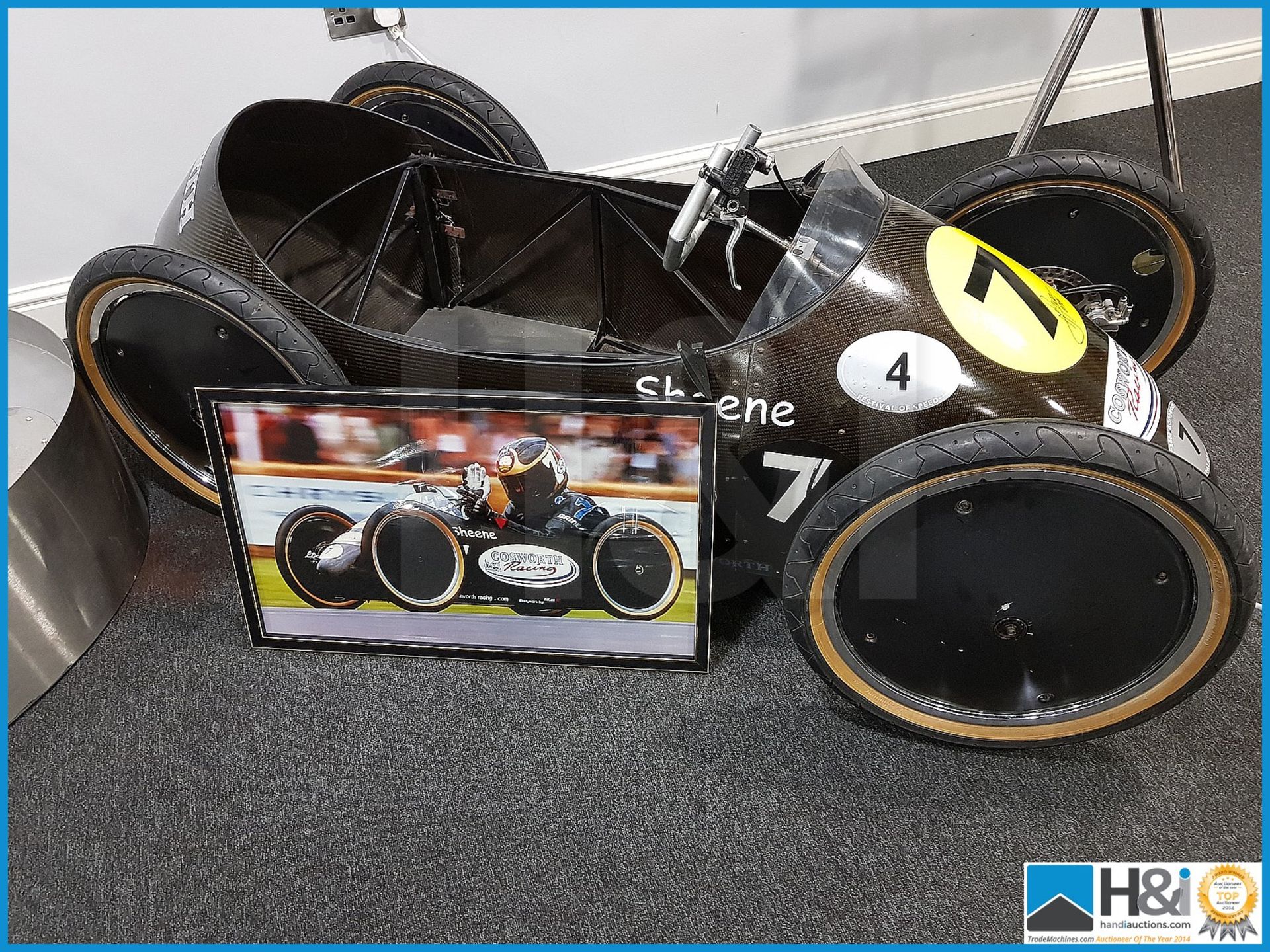 Barry Sheene carbon fibre racer. The down hill racer was designed and built by a team from Cosworth - Image 8 of 9