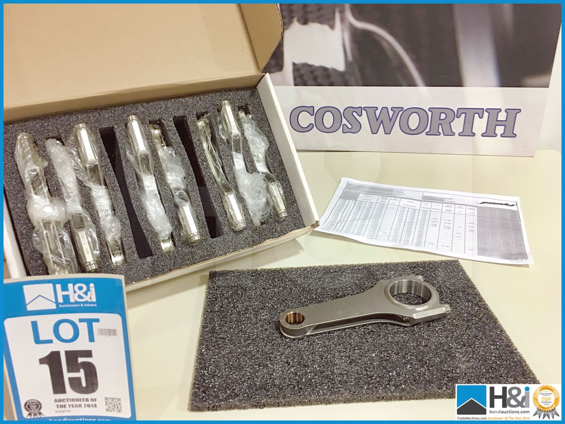 Set of 8 off Pankl con rod assemblies Cosworth XG series 3.0L. Lot value over GBP 3,000 -- MC:XG8302