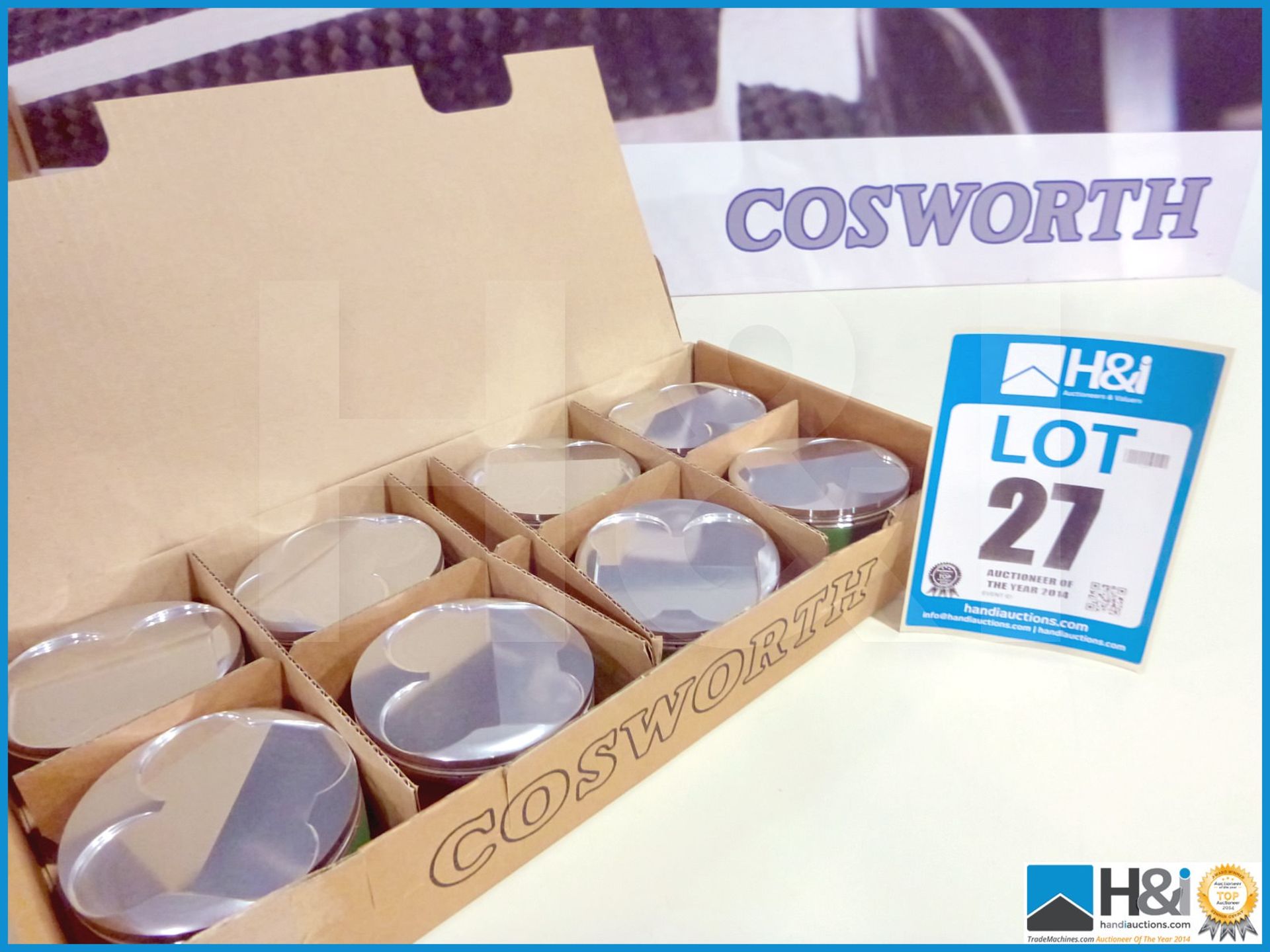 Set of 8 off Cosworth XG Low Drag pistons. Appx lot value over GBP 3,000 -- MC:XG3005 CILN:27