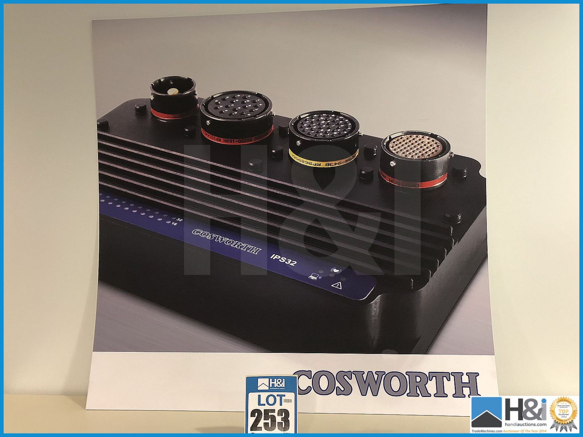 Cosworth promo artwork featuring Cosworth IPS32 ECU. Appx 3ft x 3ft. From the Cosworth Archives -- M