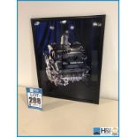 Framed photo of Cosowrth XF engine -- MC:N/A CILN:N/A