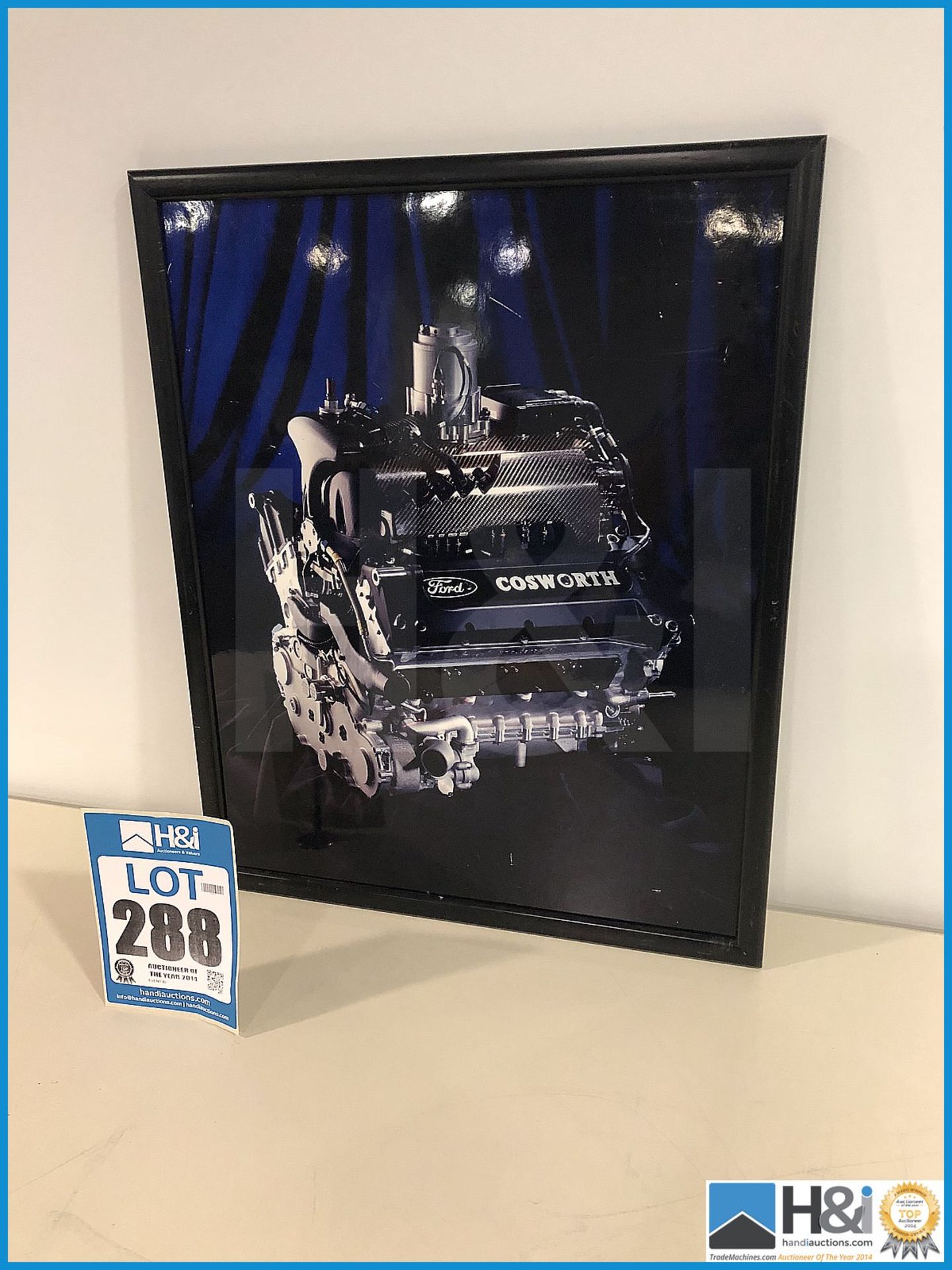 Framed photo of Cosowrth XF engine -- MC:N/A CILN:N/A