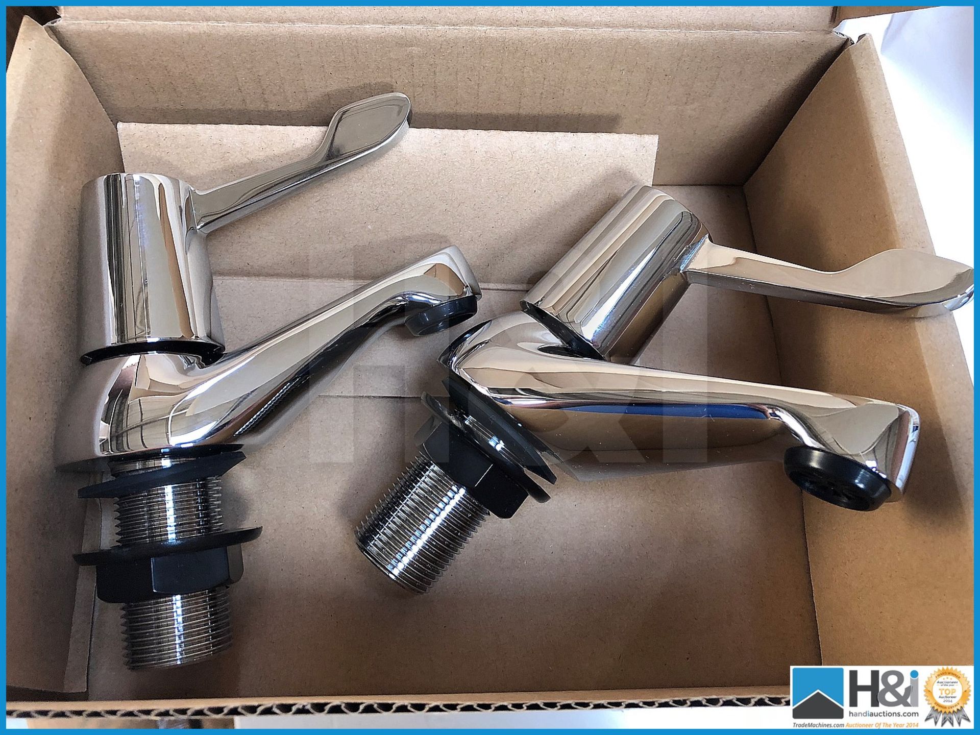 Designer polished chrome lever bath taps .New and boxed. Suggested Manufacturers Selling Price Each - Image 2 of 2