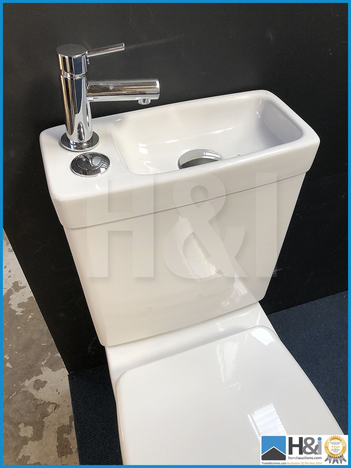 Cooke and Lewis cloakroom toilet complete with insert basin and modern monobloc mixer and click clac - Image 2 of 3