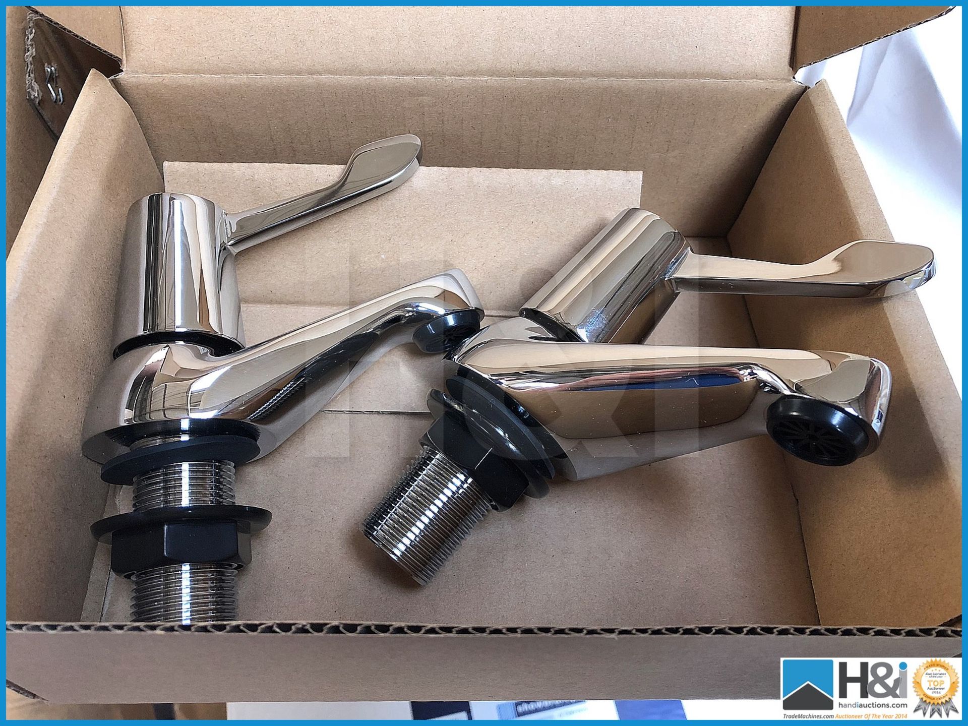 Designer polished chrome lever bath taps .New and boxed. Suggested Manufacturers Selling Price Each