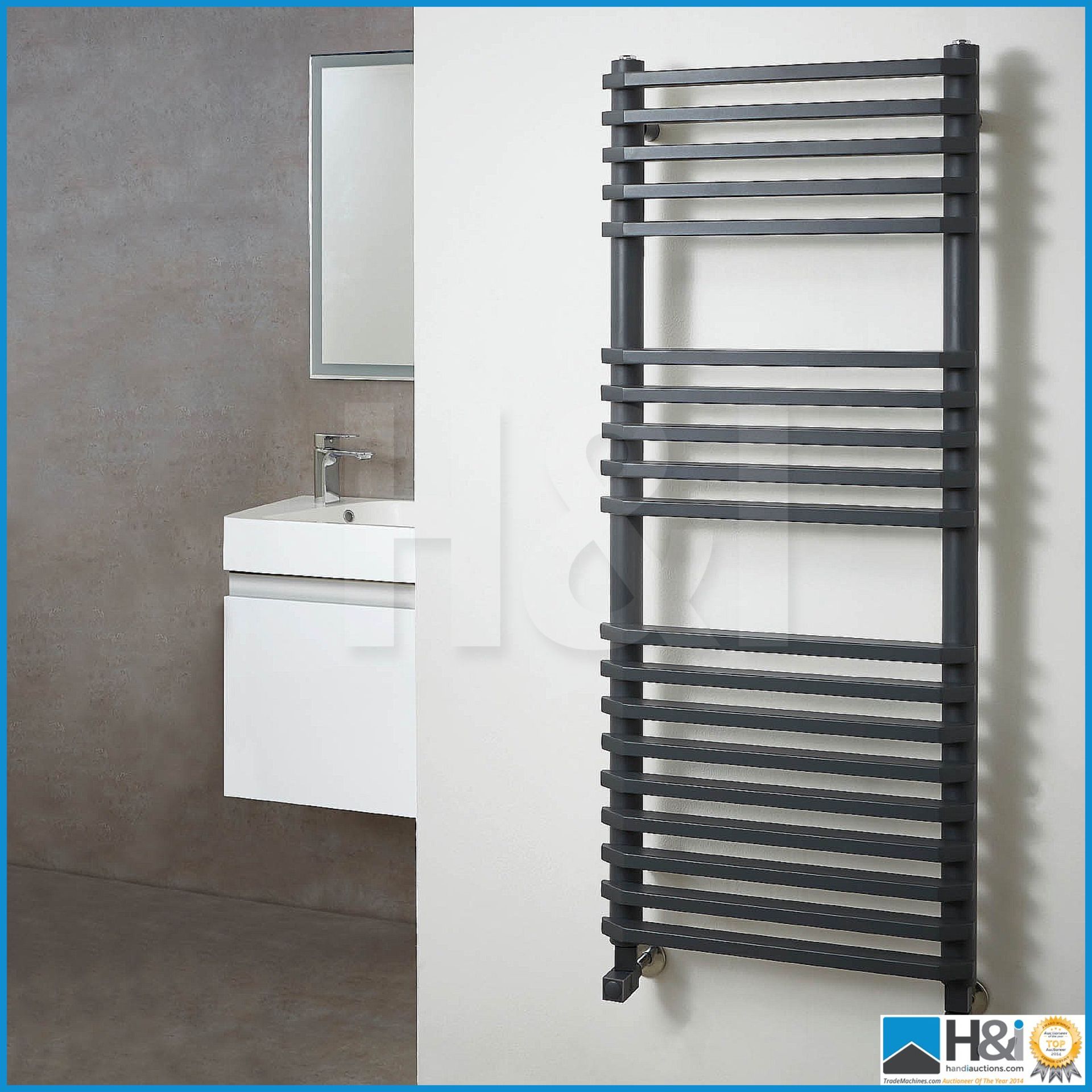 Designer Phoenix RA474 Diana curved anthracite heated towel rail 1200x500 .New and boxed. Suggested
