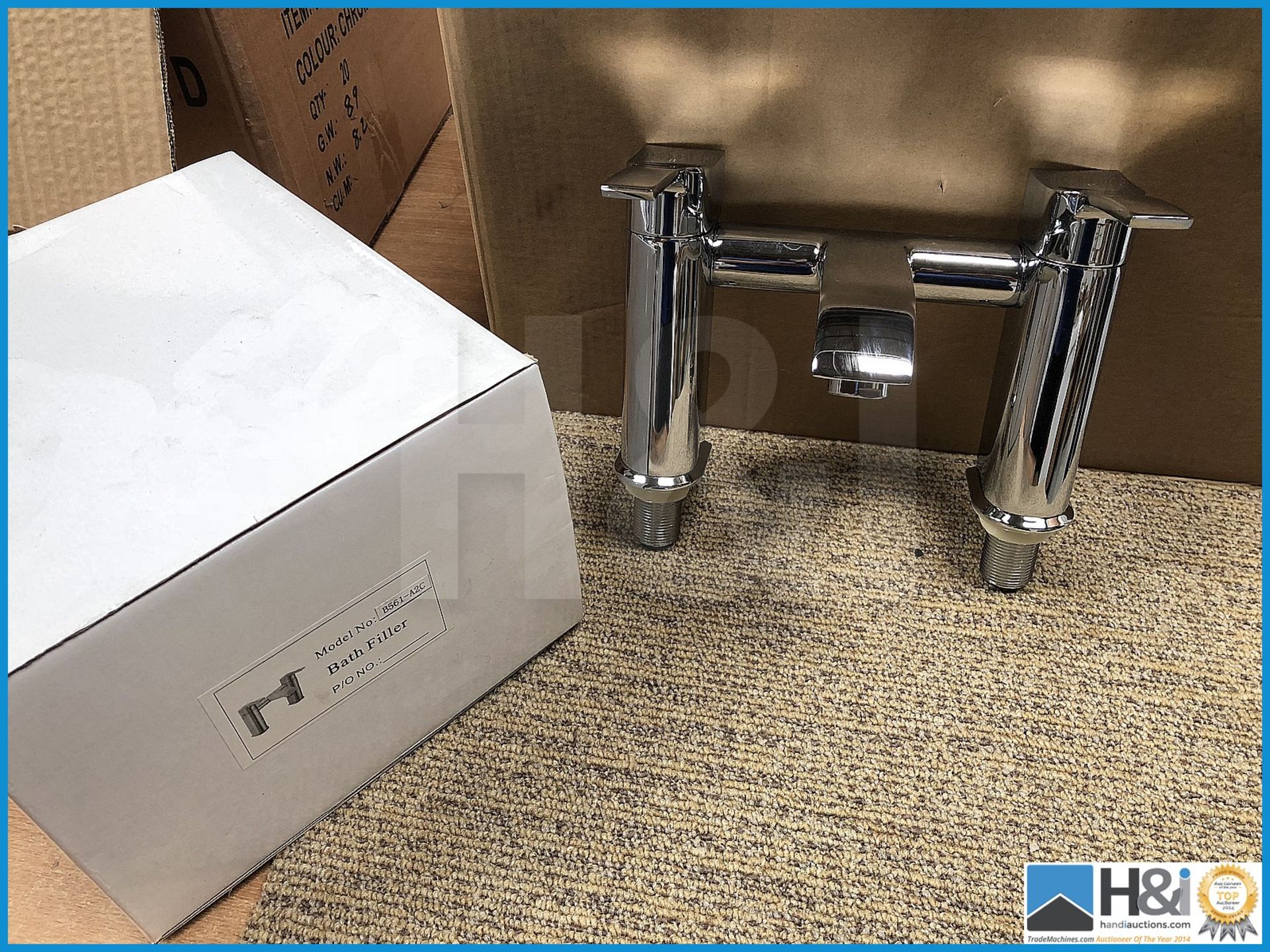 Designer polished chrome bath filler tap .New and boxed. Suggested Manufacturers Selling Price Each