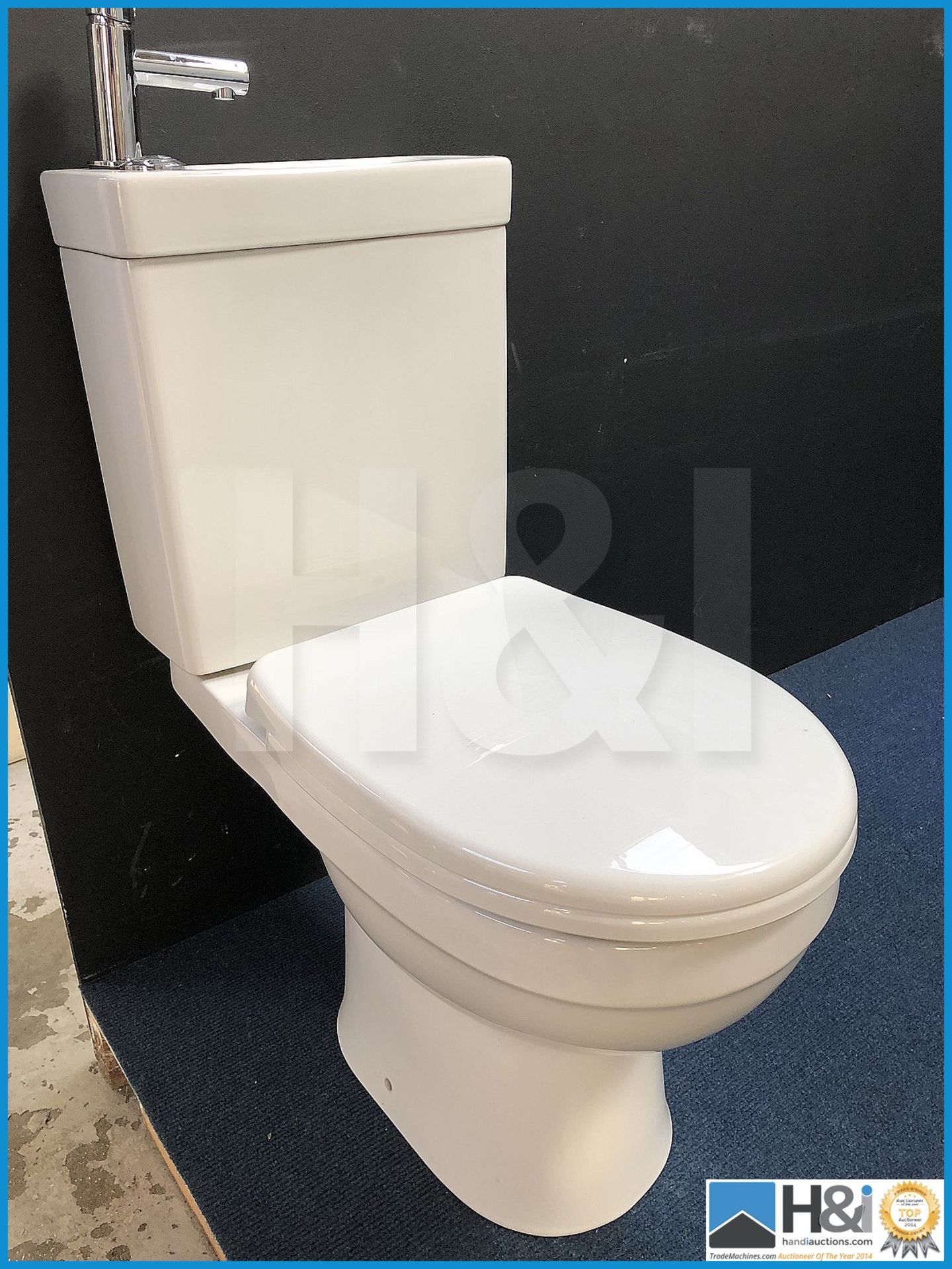 Cooke and Lewis cloakroom toilet complete with insert basin and modern monobloc mixer and click clac - Image 3 of 3