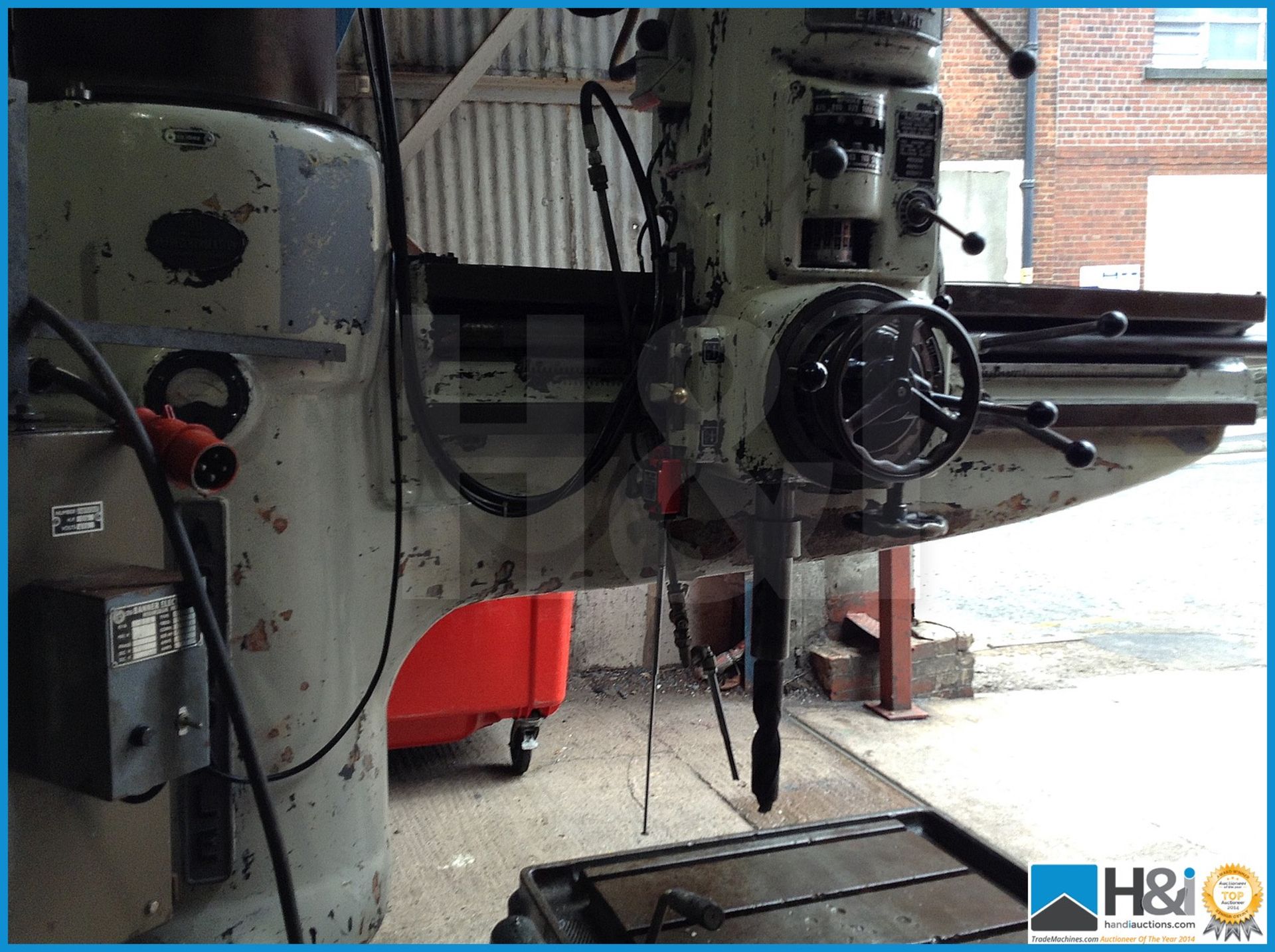 Archdale radial arm drill with rare tilting table - Image 6 of 7