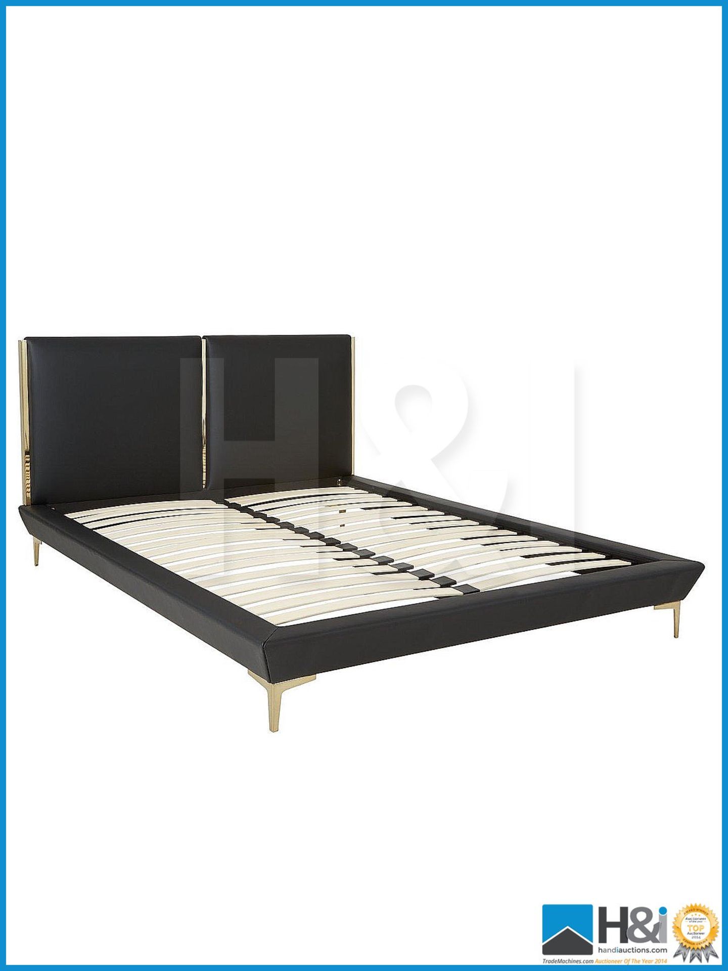 NEW IN BOX IDEAL HOME AURA DOUBLE BED [BLACK/GOLD] RRP GBP 599