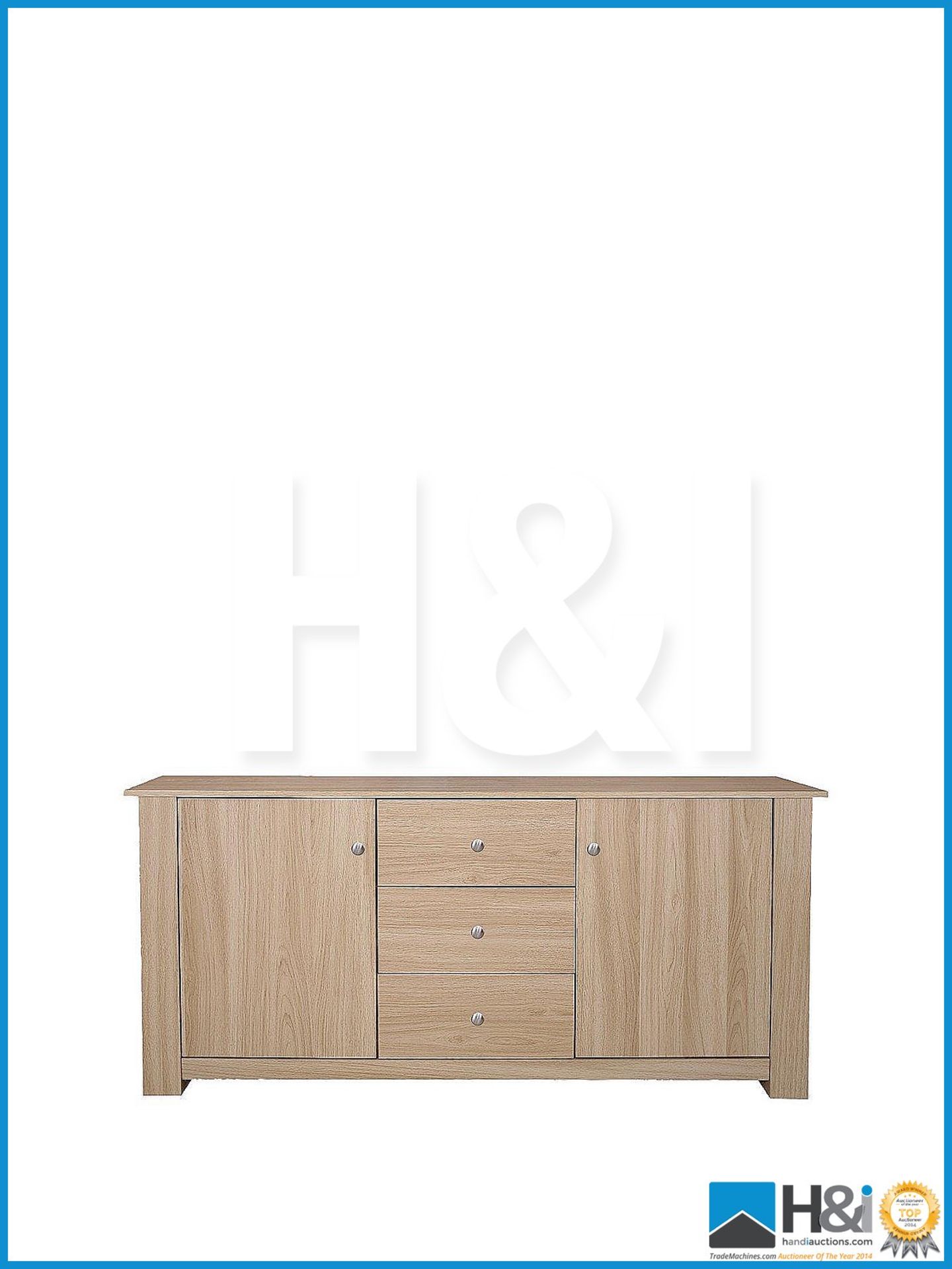 NEW IN BOX MILANO 2DOOR 3DRAWER SIDEBOARD [OAK] 76 x 153 x 39cm RRP GBP 203