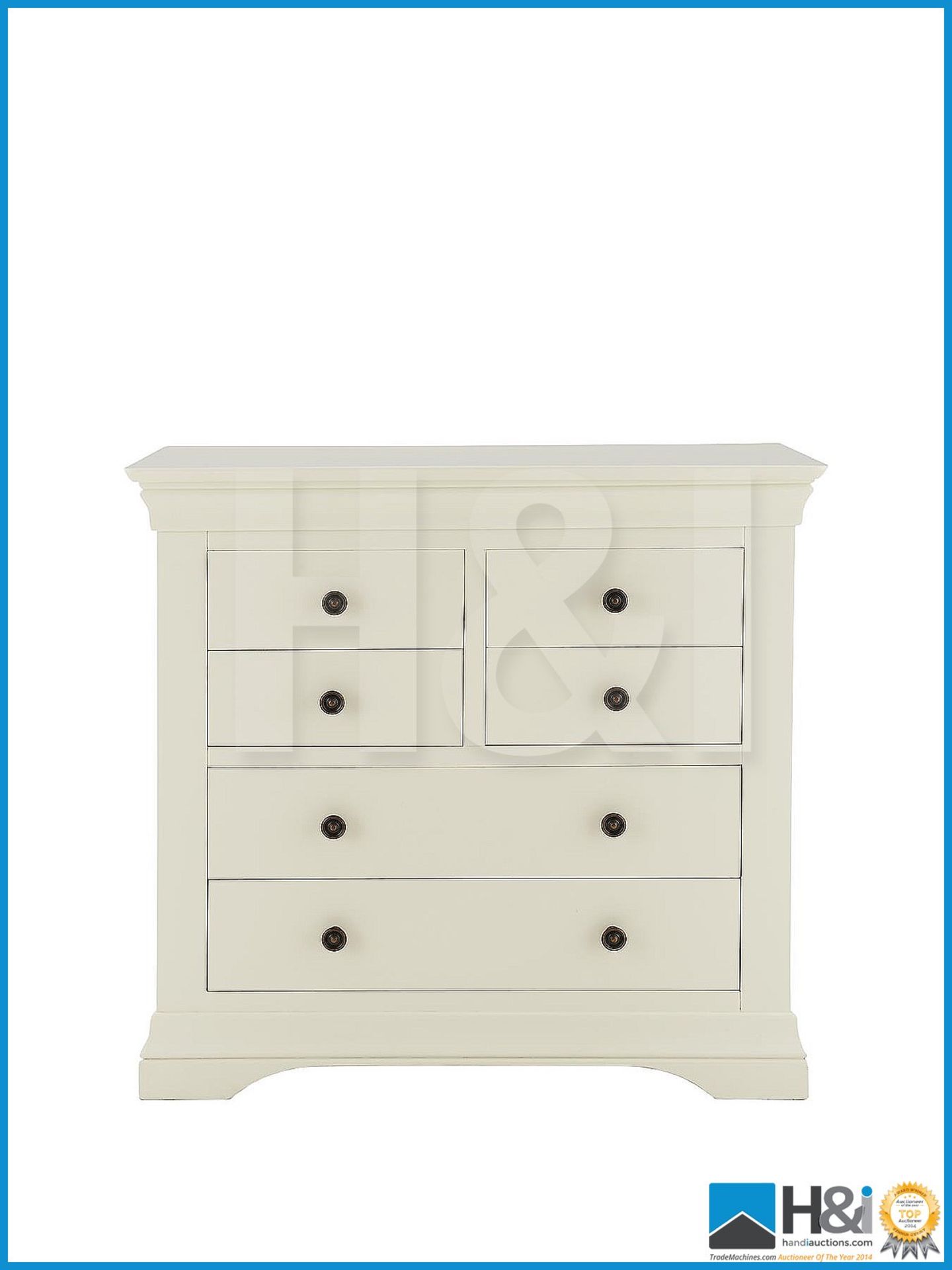 EX-DISPLAY NO VISIBLE DAMAGE CONSTANCE 6DRAWER CHEST [IVORY] 92 x 96 x 42cm RRP GBP 599