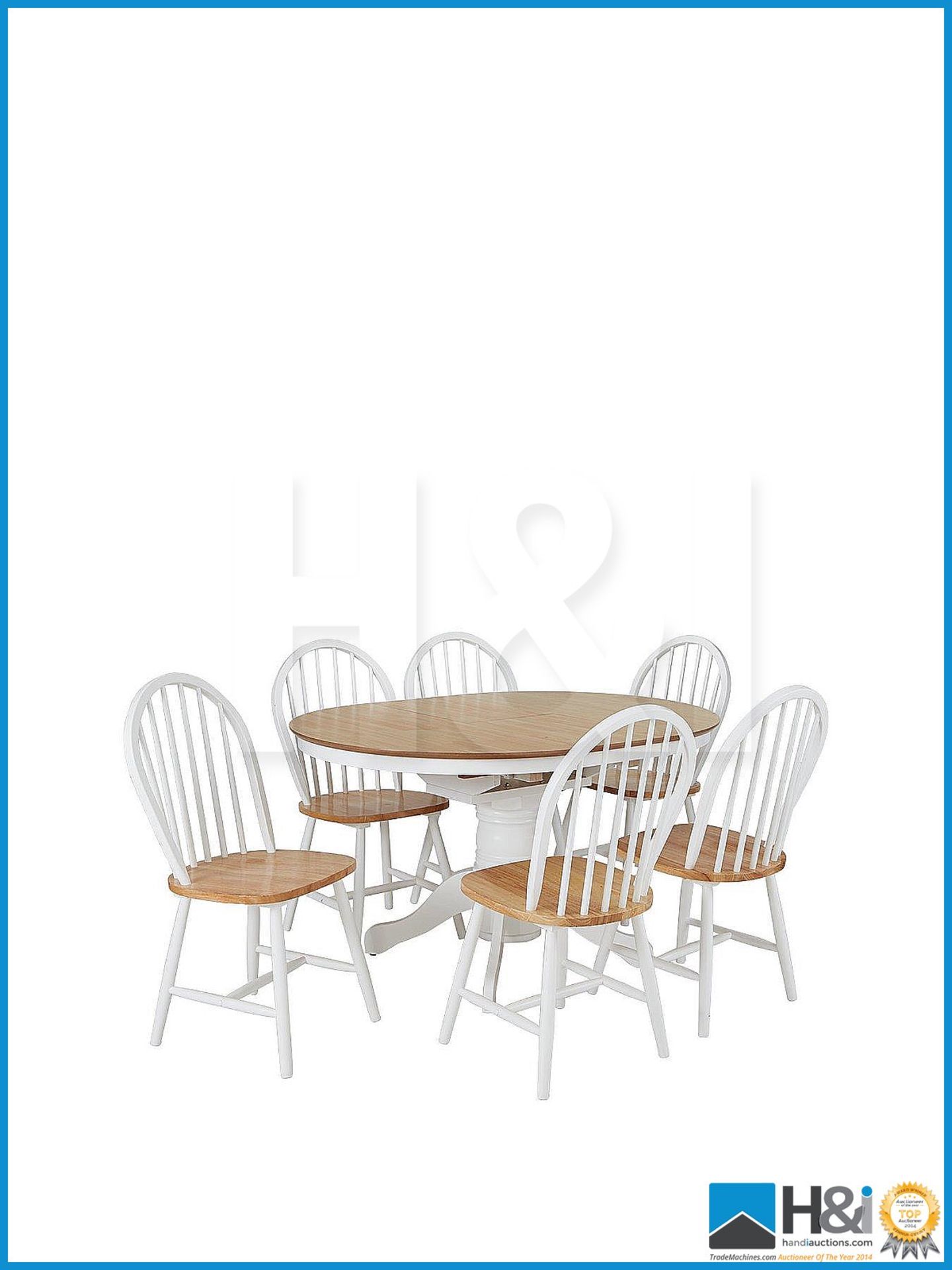 EX-DISPLAY MINOR DAMAGE KENTUCKY EXTENDING DINING SET [WHITE/NATURAL] 76 x 100 x 130cm RRP GBP 707