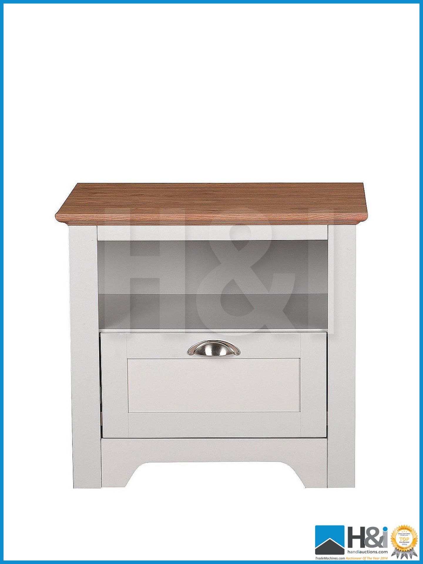 NEW IN BOX DEVON 1DRAWER TV UNIT [GREY/OAK] 55 x 61 x 44cm RRP GBP 131