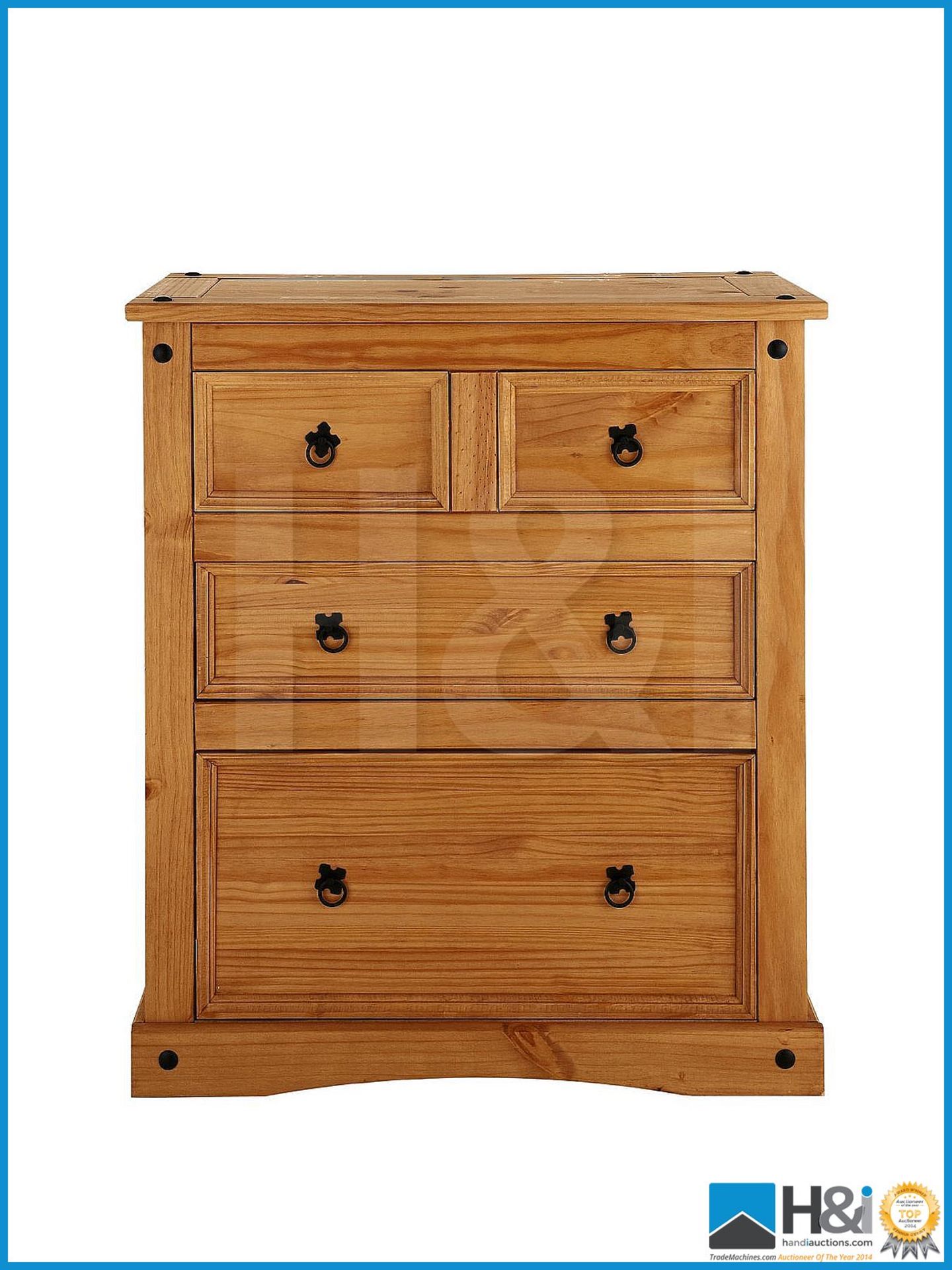 NEW IN BOX CORONA 4DRAWER CHEST [PINE] 104 x 92 x 48cm RRP GBP 191