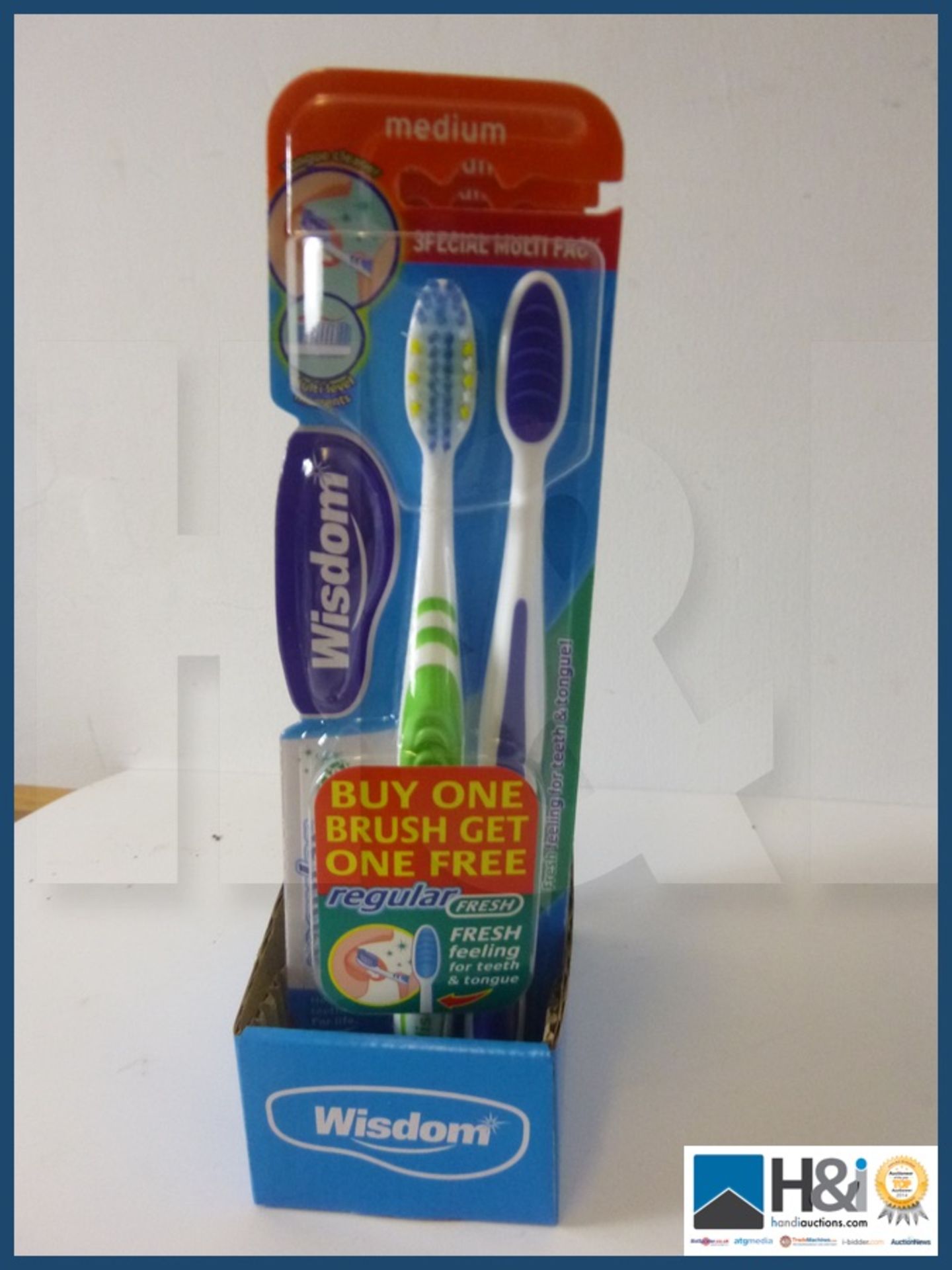 Lot of new Wisdom toothbrushes 6 adult twin packs and 6 children's twin packs . - Image 3 of 4