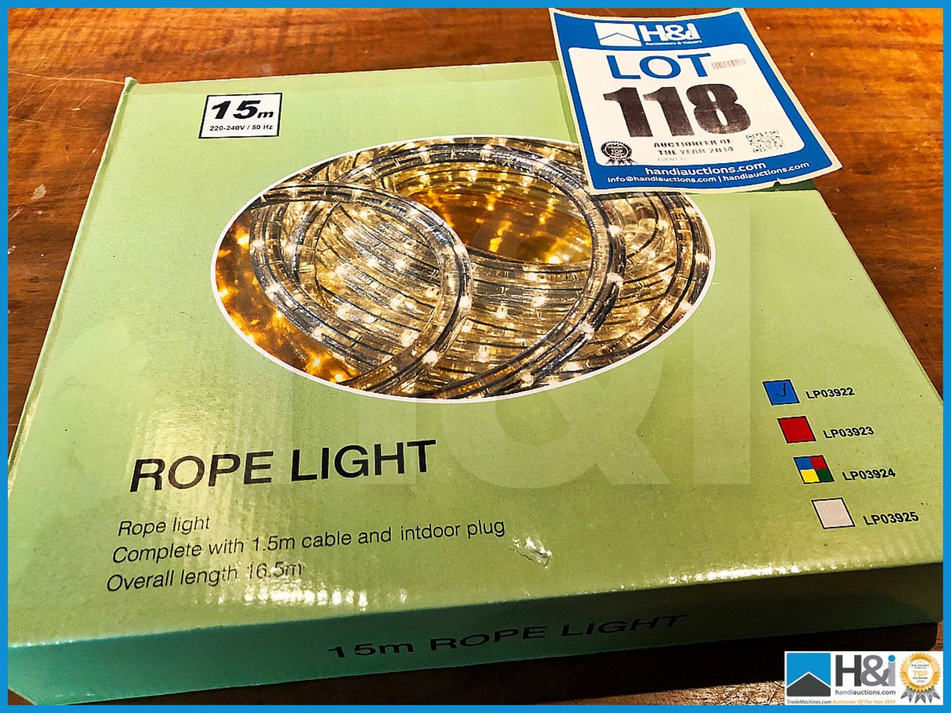 New 15m Blue LED Rope Light Boxed indoor or outdoor use