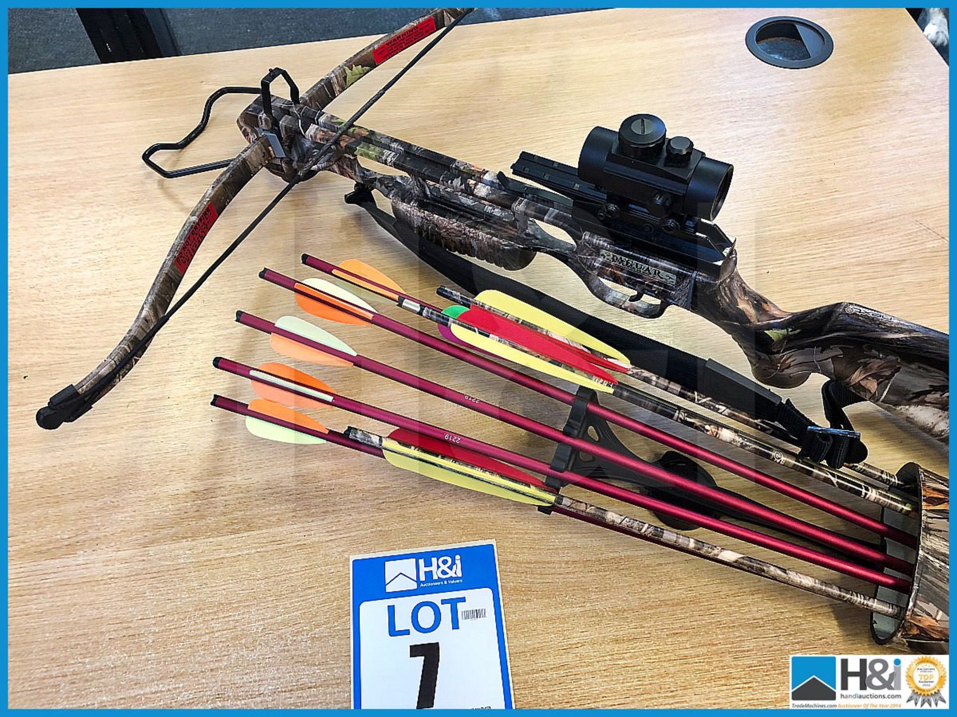 Jaguar Professional Crossbow with sight and selection of bolts superb condition with original bag - Image 7 of 8