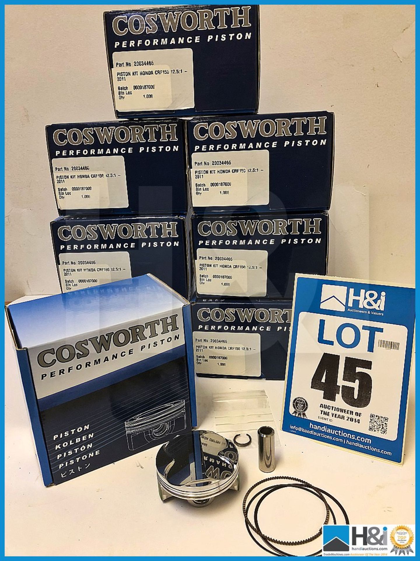 8 x Brand New Cosworth Honda CRF 150 complete piston kits Lot Value GBP 2112