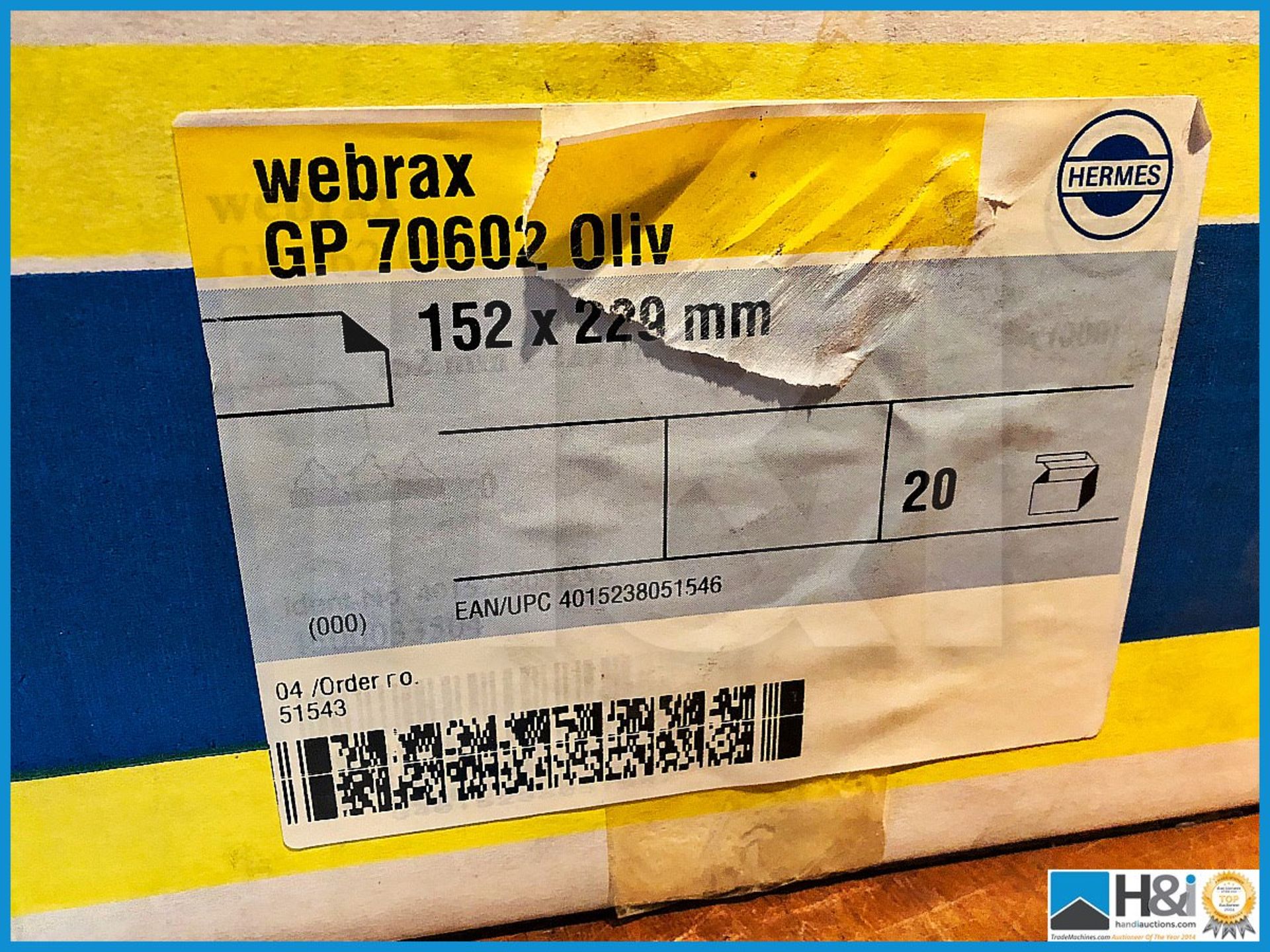 New Sealed box of 20 Hermes Webrax abrasive sheets RRP per box GBP 36 plus vat - Image 2 of 2