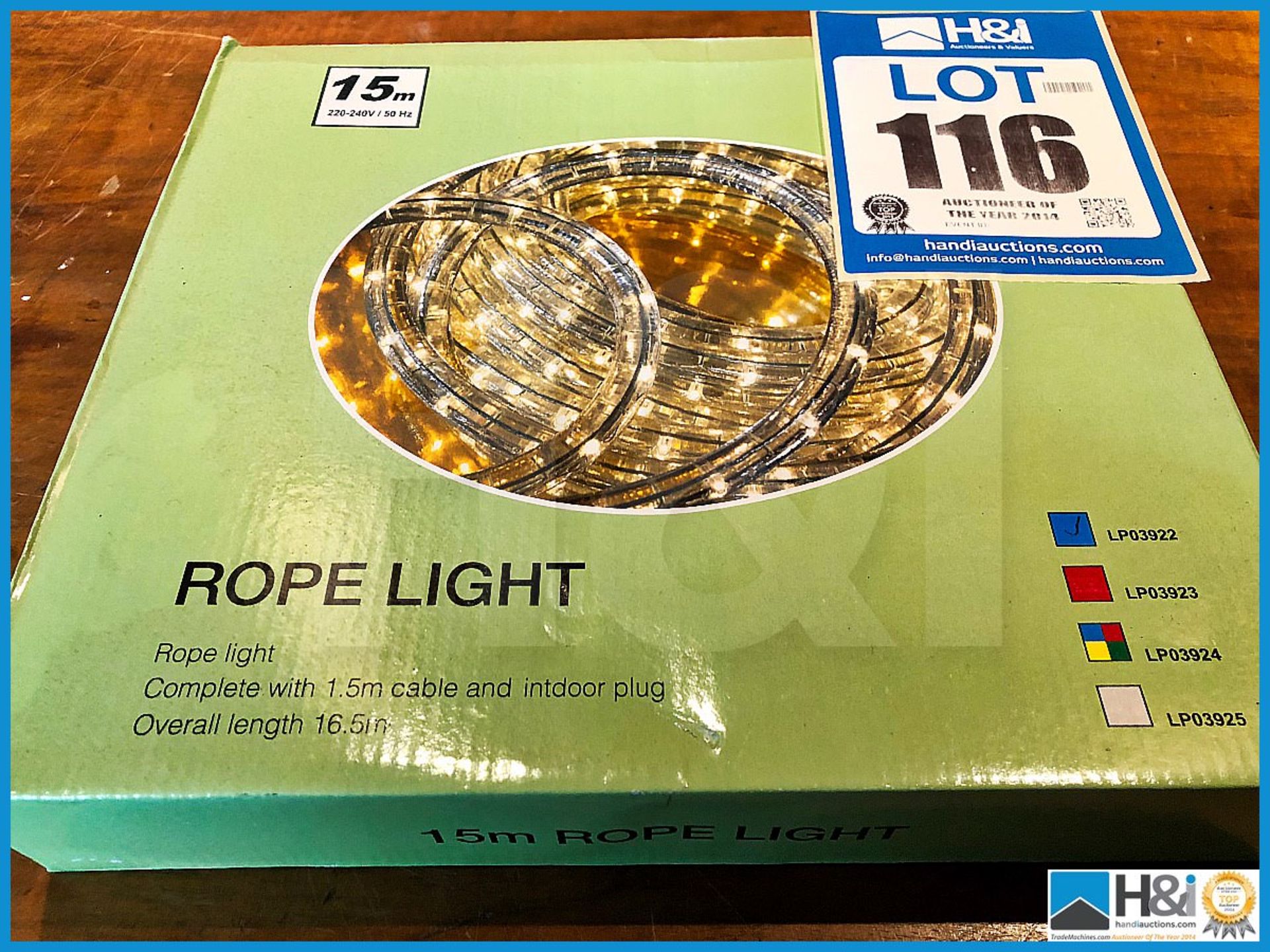 New 15m Blue LED Rope Light Boxed indoor or outdoor use
