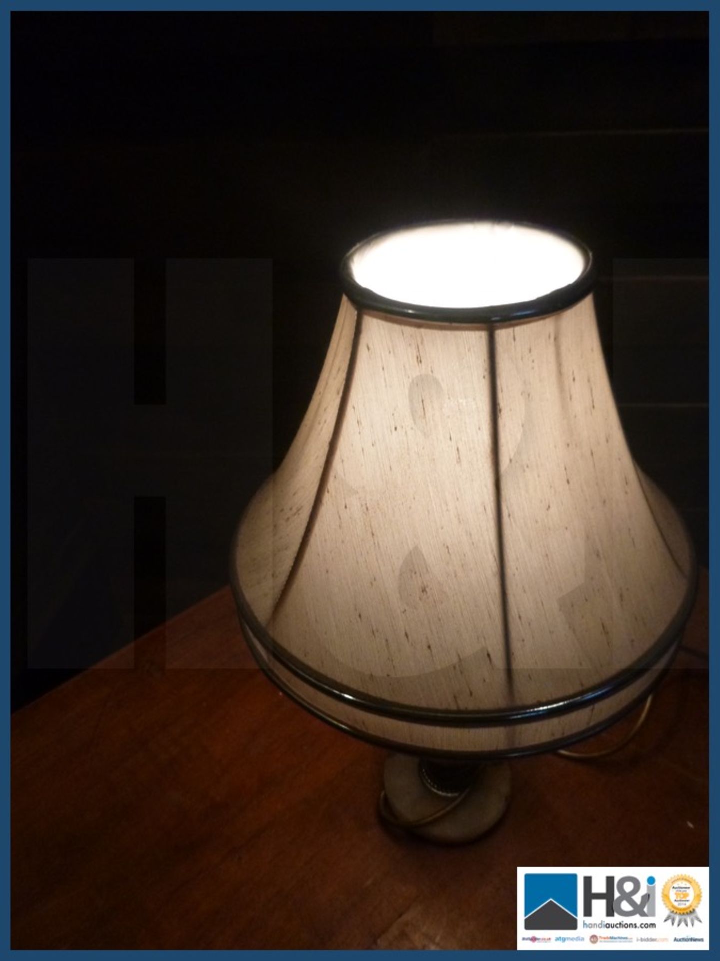240v Table lamp comprising of cloth shade. - Image 2 of 2