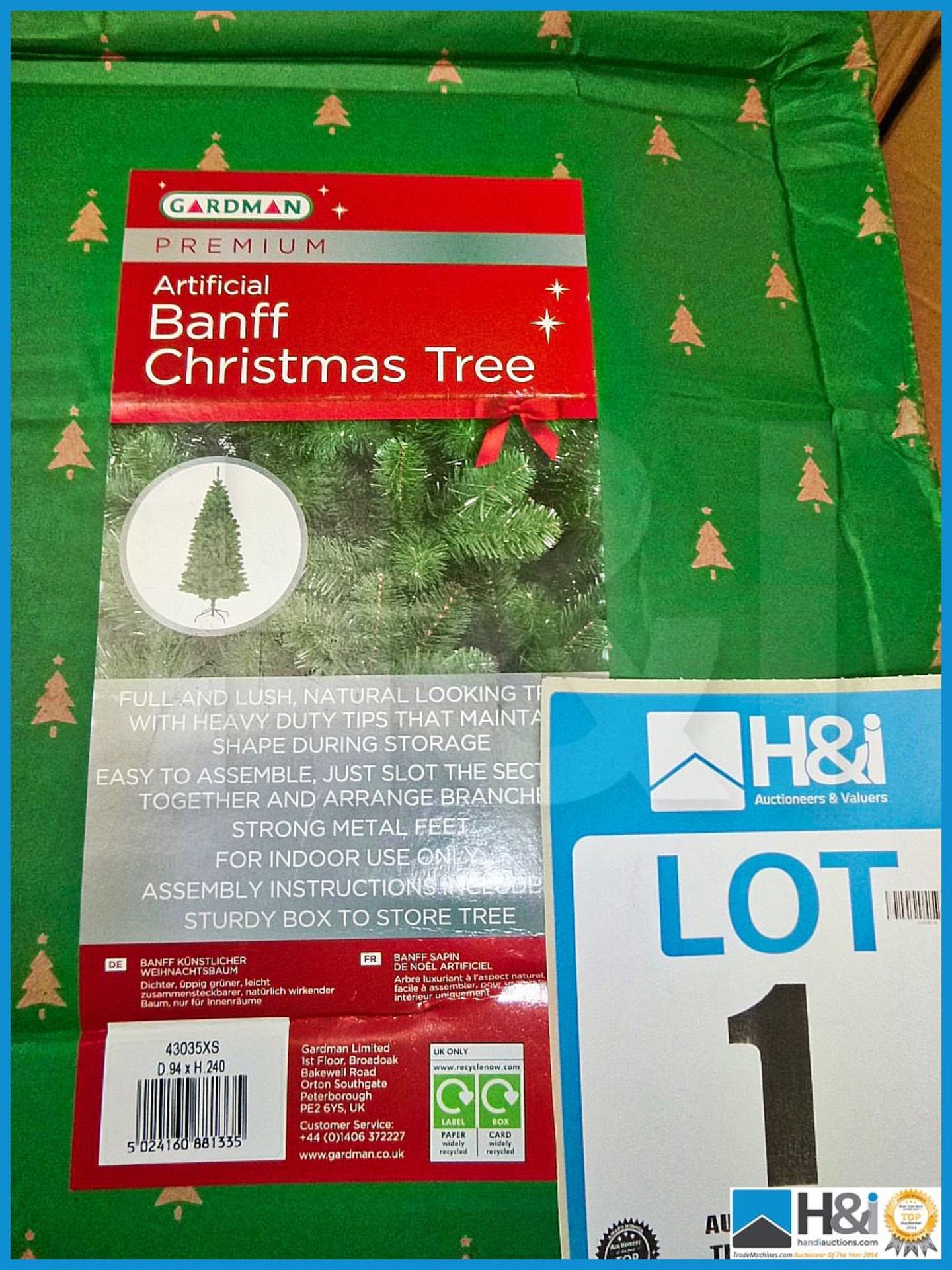 GARDMAN ARTIFICIAL 8' BANFF CHRISTMAS TREE, 43035XS, RRP £129.99, FULL AND LUSH NATURAL LOOKING TREE
