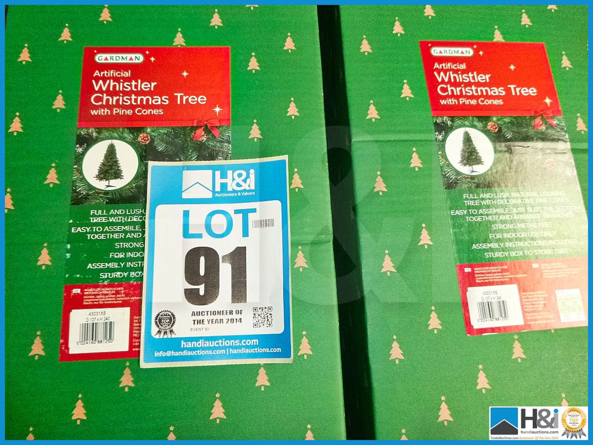 GARDMAN ARTIFICIAL 8' WHISTLER CHRISTMAS TREE WITH CONES , 43031XS, RRP £89.99, FULL AND LUSH NATURA