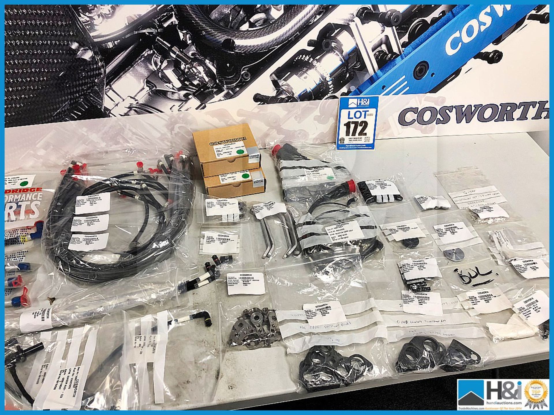 Quantity of Cosworth Lotus T125 GPV8 parts as pictured. Brand new