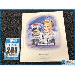 Limited edition print of Johnny Herbert - Stewart SF-3 by Simon Taylor. Edition 78 of 300. Ex-Coswor