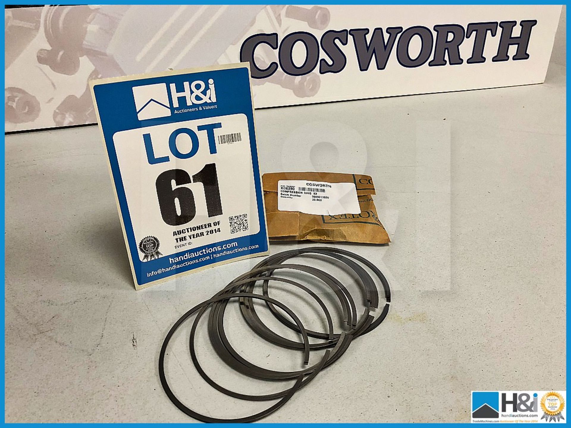 Approx 165 x Cosworth XG Indycar compression ring 93. Code: XG0280. Lot 201