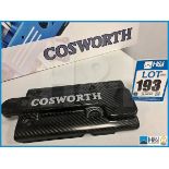 Cosworth Atlantic carbon fibre engine cover marked 'Cosworth'. We're avised that these can be modifi