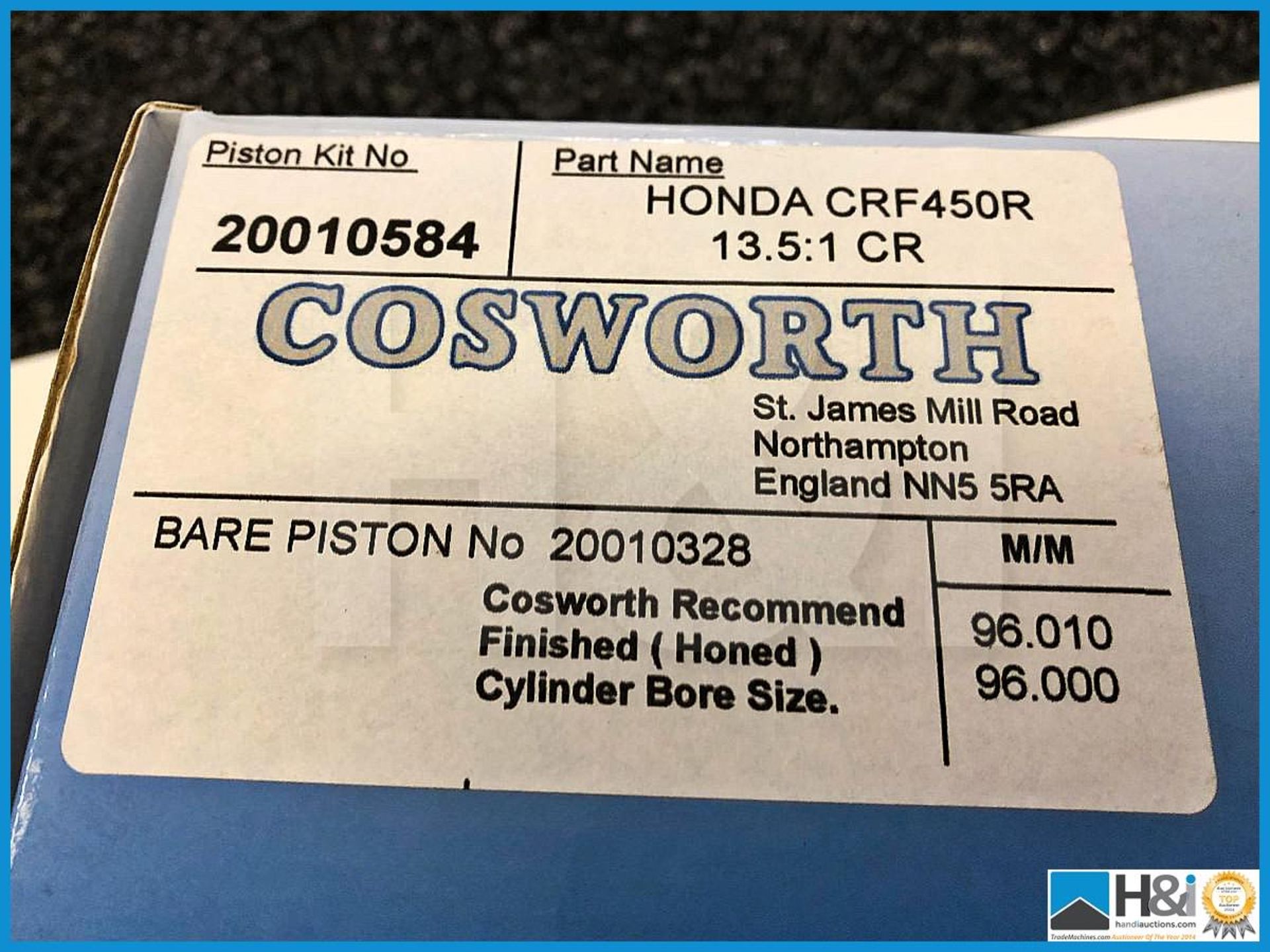 8 x Cosworth / Honda Piston Kit Complete CRF45013.5:1. Code 20010584. Lot 93. RRP GBP 776 - Image 4 of 4