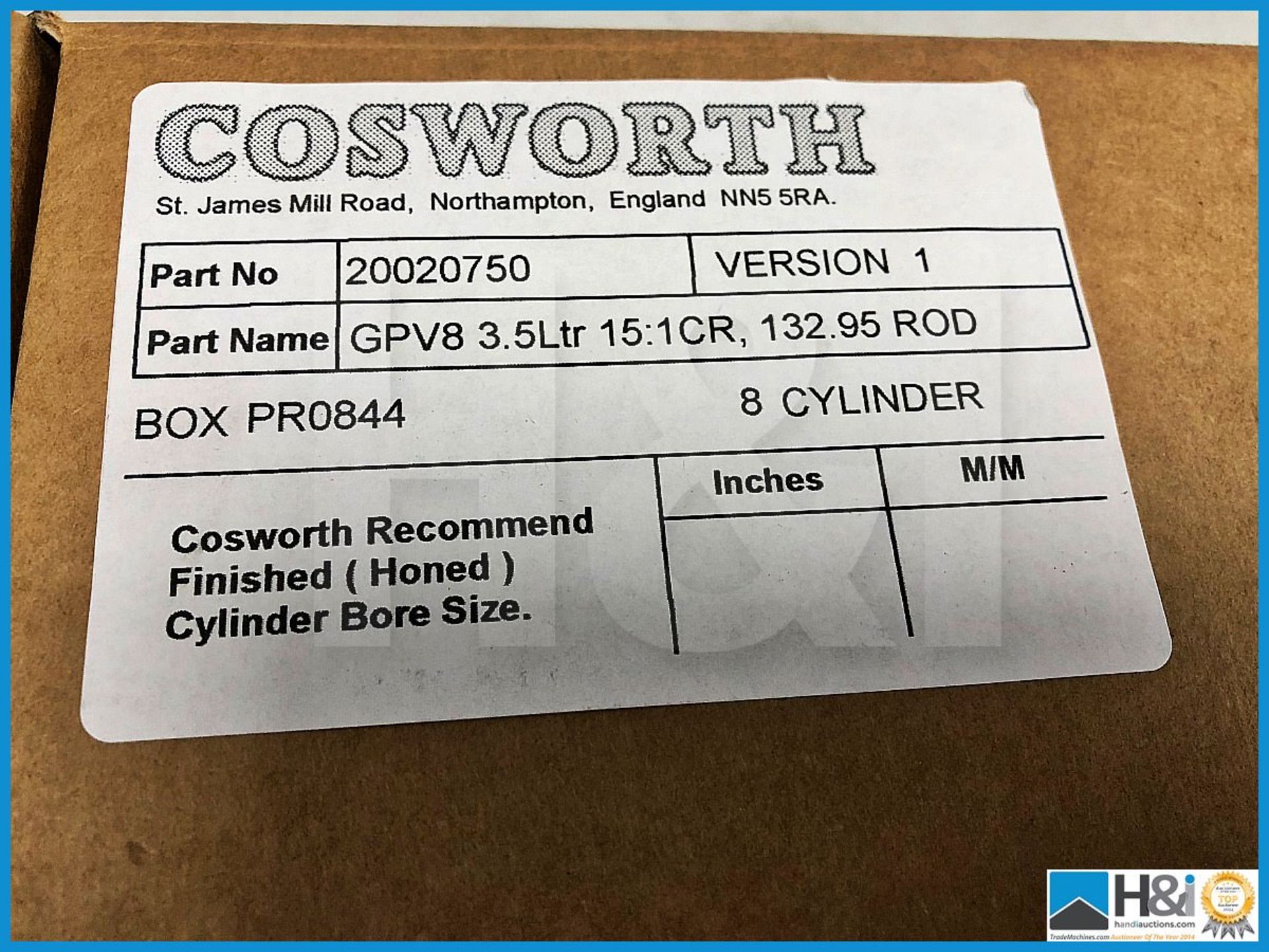 5 x Cosworth Lotus T125 GPV8 pistons. Code: 20020750. Brand new in box - Image 3 of 3