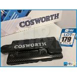 Cosworth Atlantic carbon fibre engine cover marked 'Cosworth'. We're avised that these can be modifi