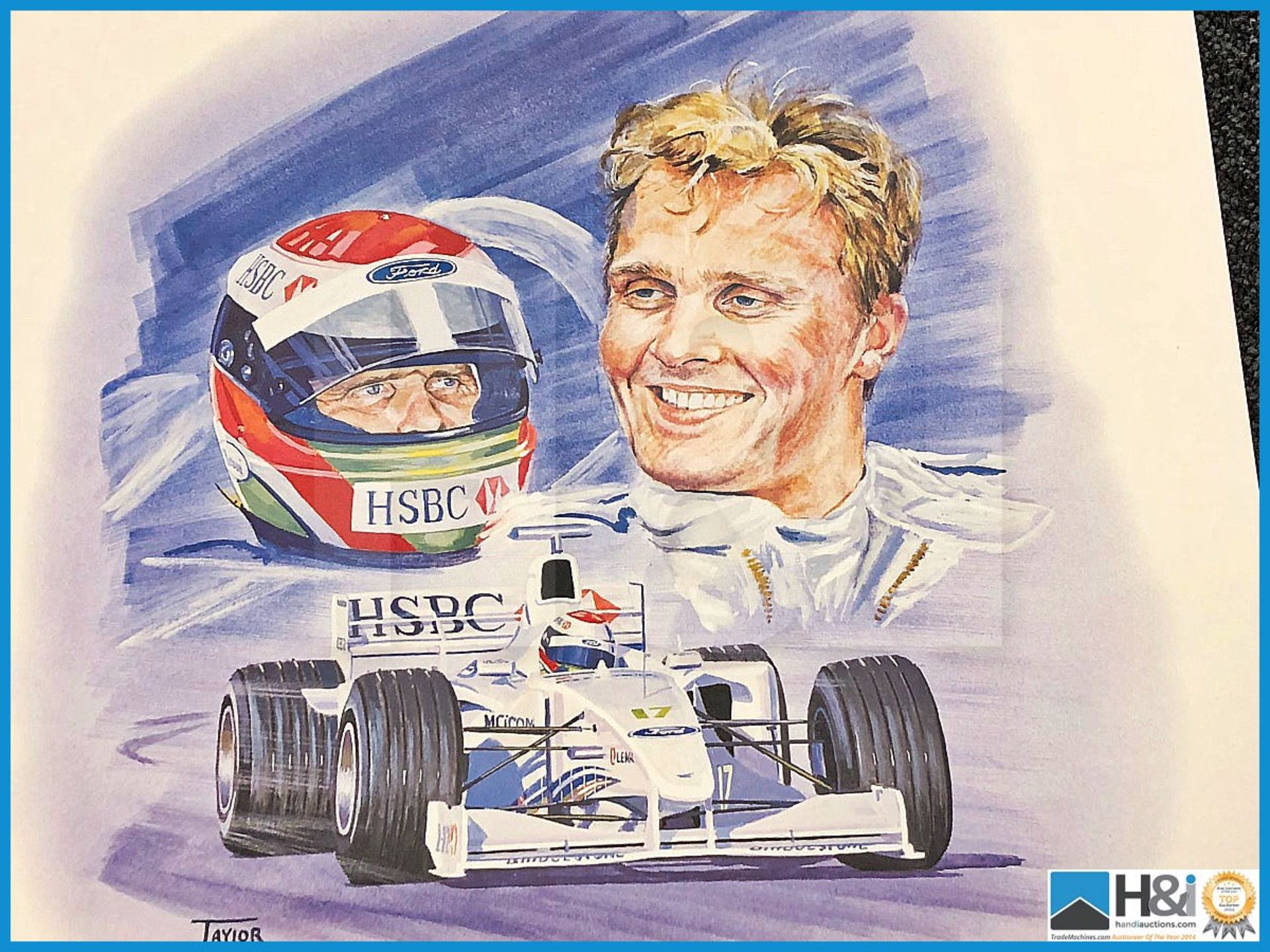 Limited edition print of Johnny Herbert - Stewart SF-3 by Simon Taylor. Edition 78 of 300. Ex-Coswor - Image 2 of 4