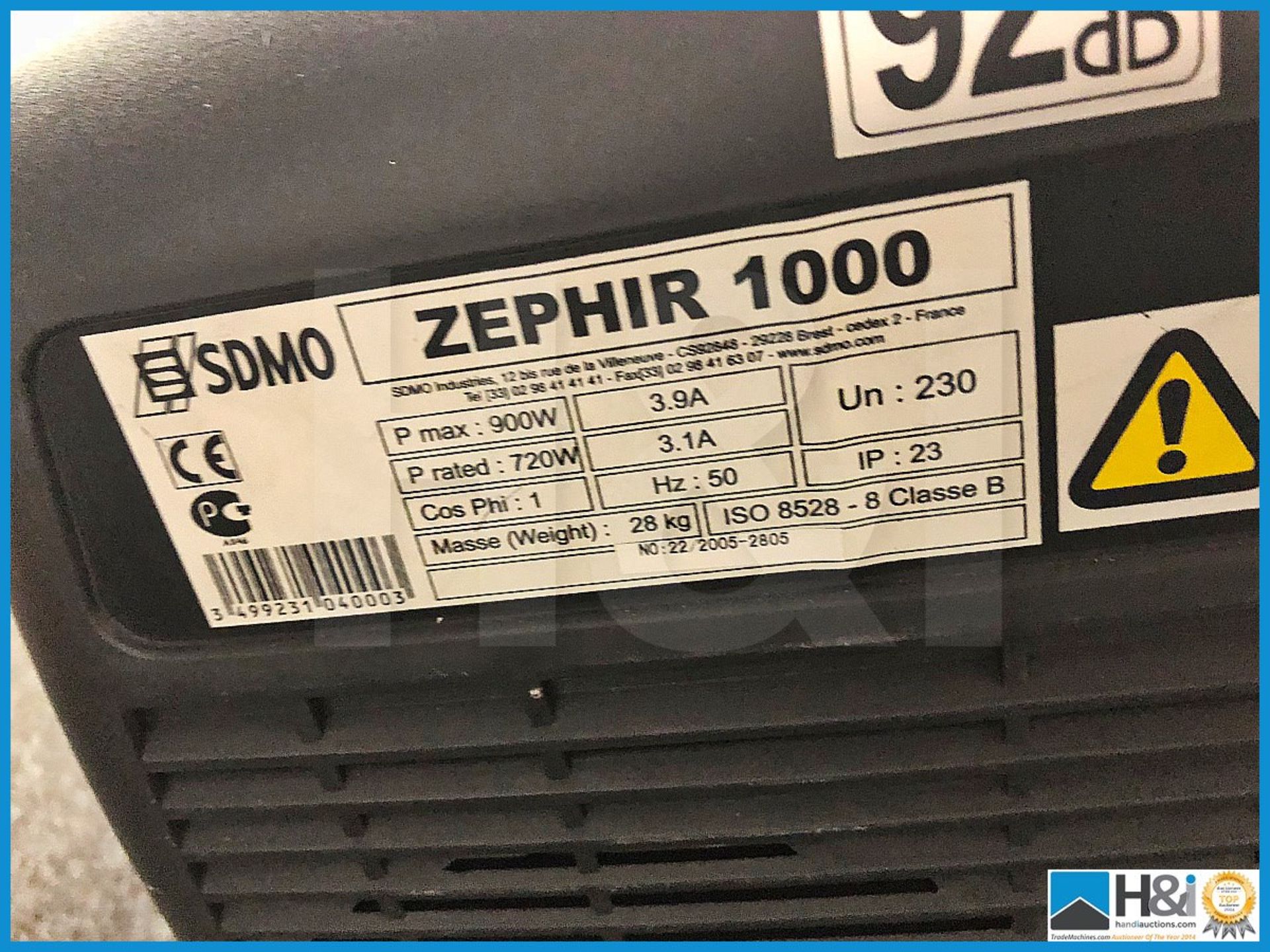 SDMO Zephir 1000 4 stroke engine generator. Advised has fuel tank missing. - Image 5 of 5