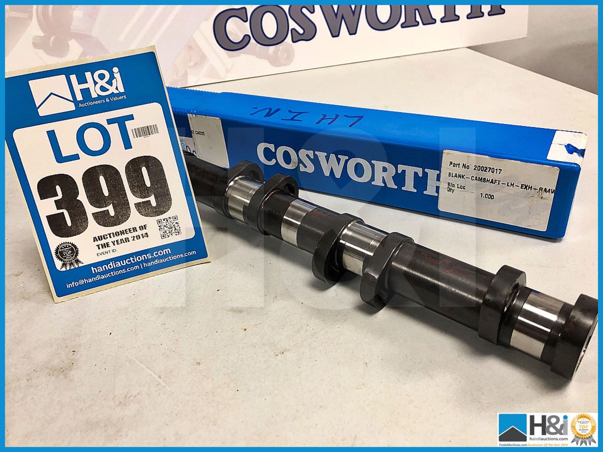 5 x Cosworth bank camshaft LH exhaust RA4W. Code: 20027017. Lot 8. RRP GBP 4,500