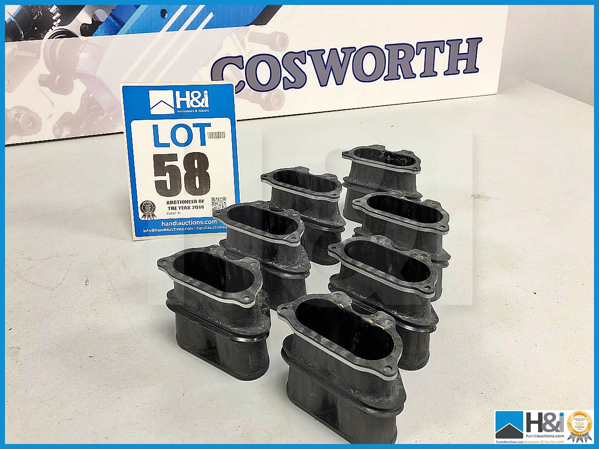 7 x Cosworth XG Indycar trumpet assy twin leg nozzle. Code: XG8509. Lot 281