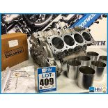 Cosworth XG indycar V8 block, sump and liner assembly. Code: 20001070. Lot 3. RRP GBP 9,500