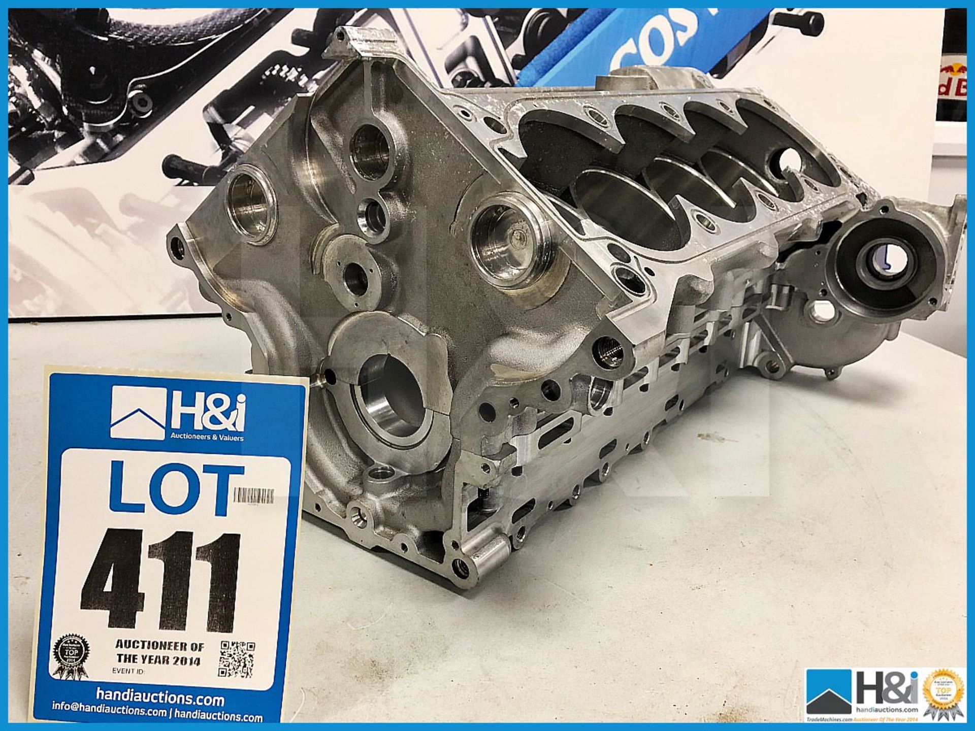 Cosworth XF indycar V8 cylinder block & sump assembly 2006. Code: XF9175. Lot 4. RRP GBP 7,500