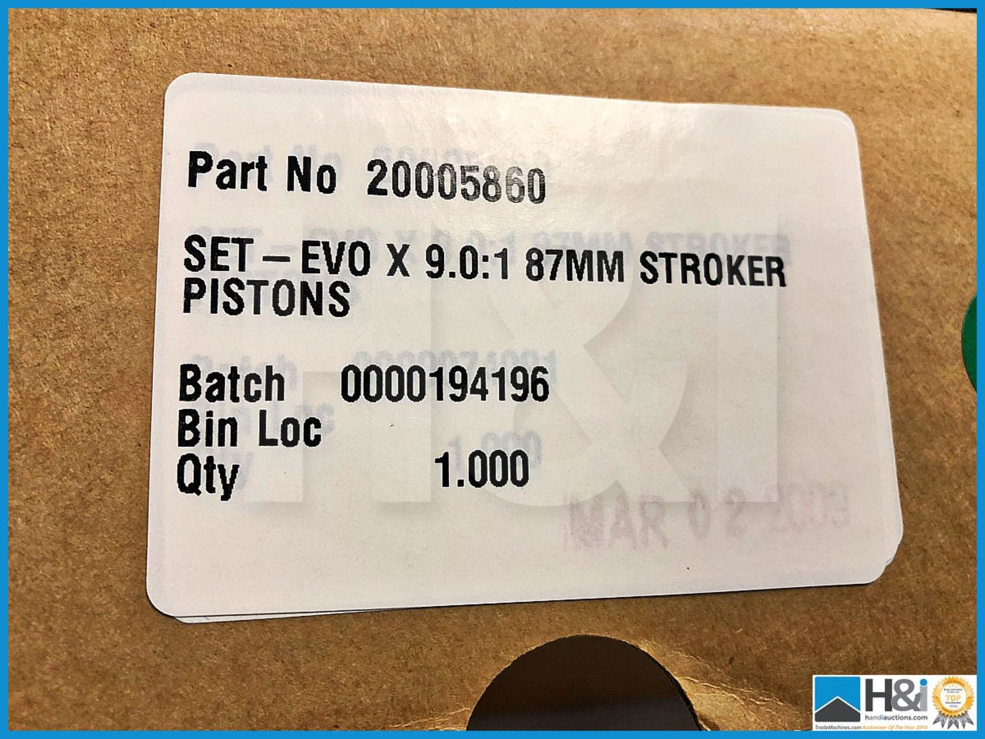 7 x sets of 4 Mitsubishi 4B11T 86mm Evo stroker pistons. Version 2. Code: 20005782 - Image 3 of 3