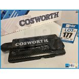 Cosworth Atlantic carbon fibre engine cover marked 'Cosworth'. We're avised that these can be modifi