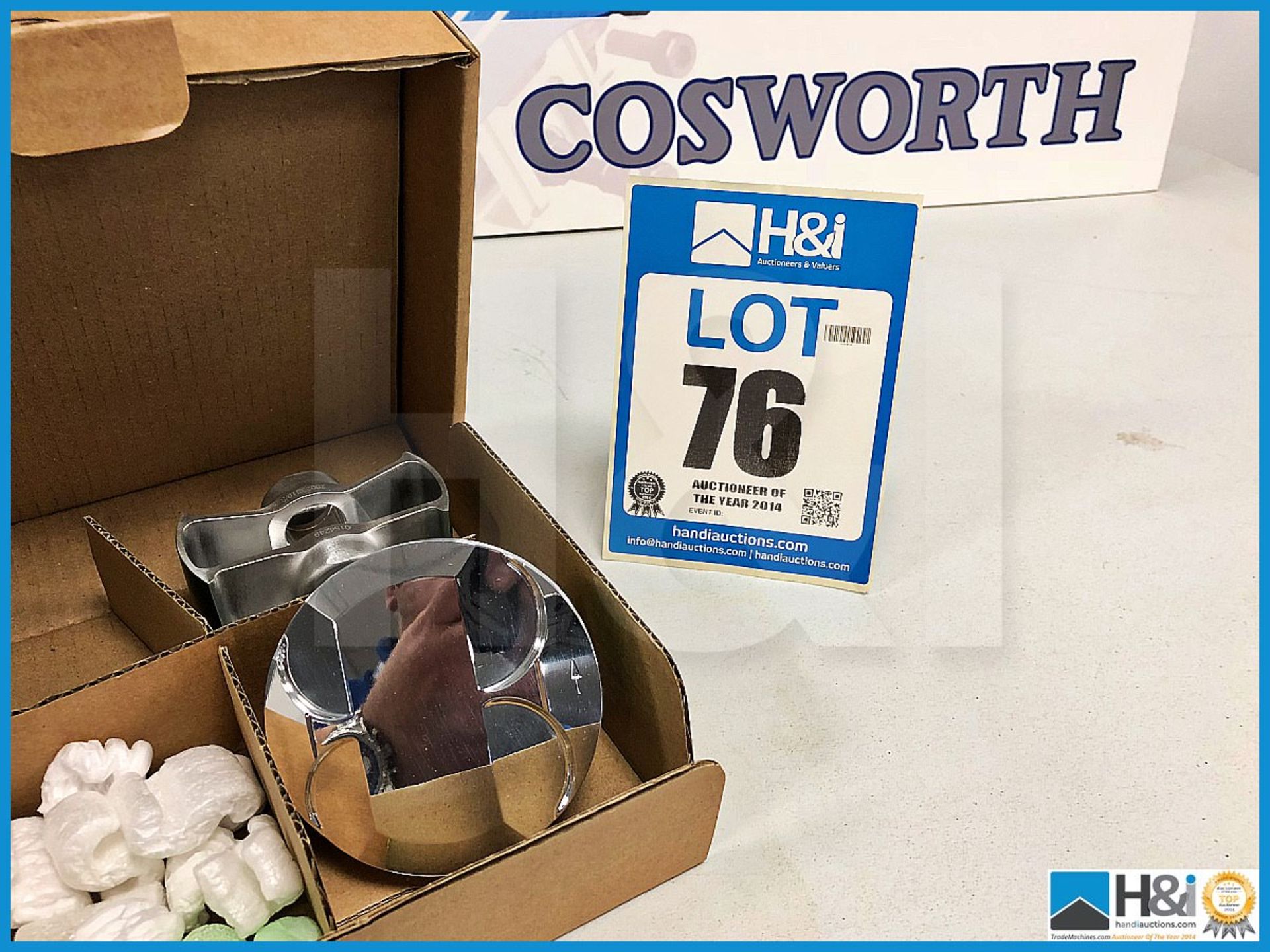 2 x Cosworth Lotus Evora GT2 GL pistons LH crank guided rod 16:1. Code: 20023319. Lot 297