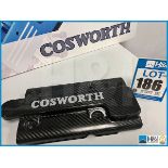 Cosworth Atlantic carbon fibre engine cover marked 'Cosworth'. We're avised that these can be modifi