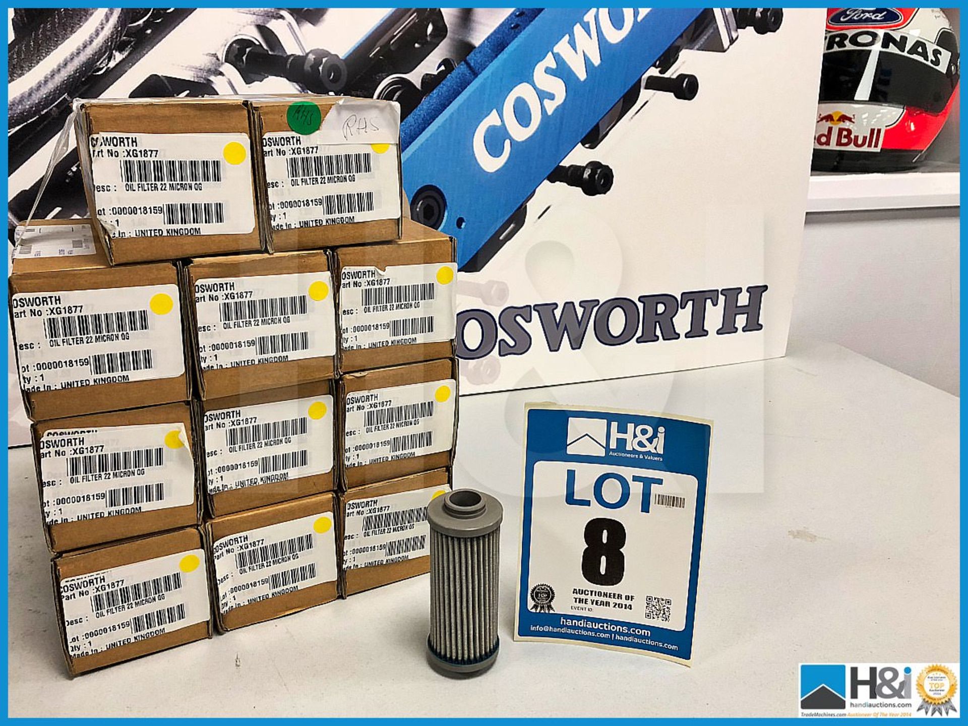 11 x Cosworth XG Indycar oil filters. 22 Micron. QG0388. Code: XG1877. Lot 271