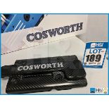 Cosworth Atlantic carbon fibre engine cover marked 'Cosworth'. We're avised that these can be modifi